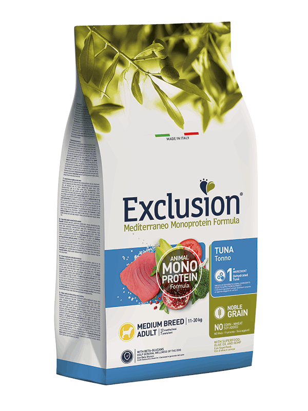 אקסלוז׳ן נובל טונה 12 ק״ג לכלבים בוגרים מגזע בינוני