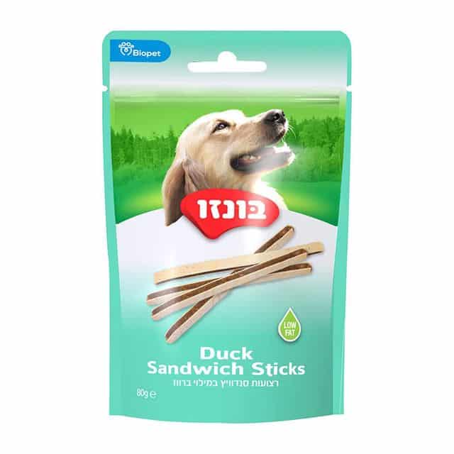 חטיף בונזו רצועות סנדוויץ במילוי ברווז 80 גרם